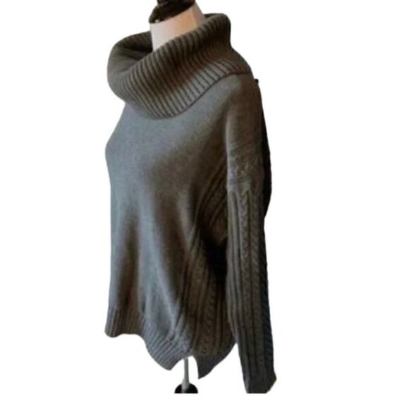 🆕 Lauren Ralph Lauren Women's Grey Heather Cowl Neck size M - Picture 2 of 6